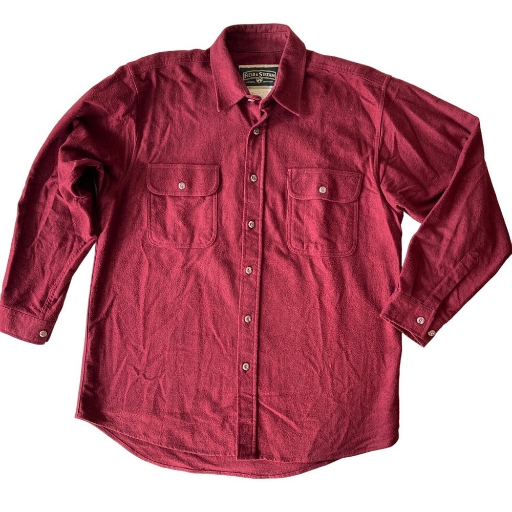 Vintage Field‎ & Stream Mens Size L Shirt Heavy Cotton Flannel Work Shirt